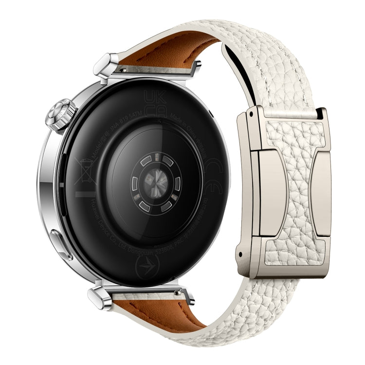 18mm Universal Slim Magnetic Buckle Genuine Leather Watch Band(Beige) - free shipping - PMc TechLife - Order now!