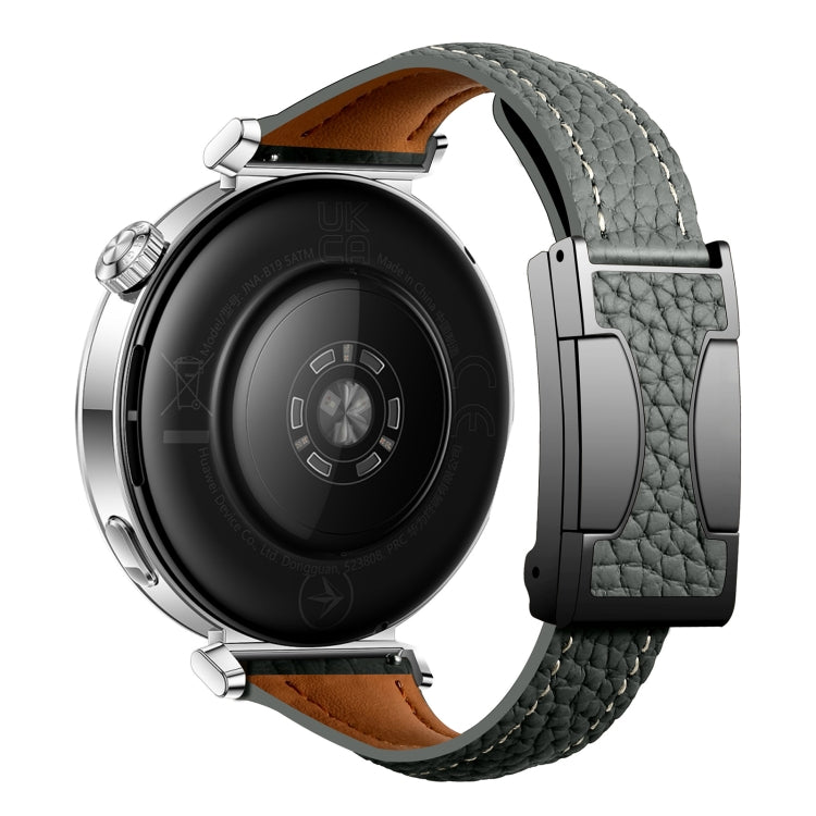 18mm Universal Slim Magnetic Buckle Genuine Leather Watch Band(Dark Green) - free shipping - PMc TechLife - Order now!