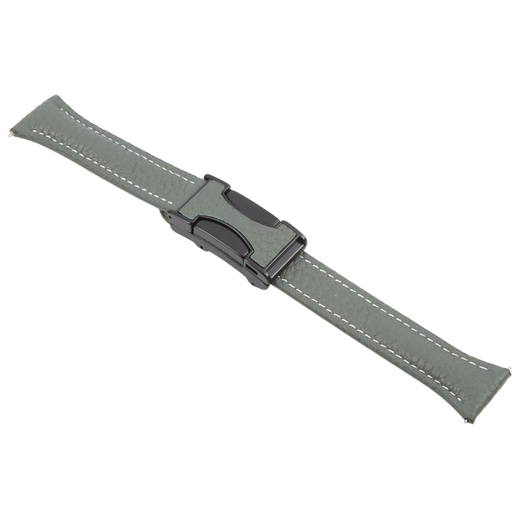 18mm Universal Slim Magnetic Buckle Genuine Leather Watch Band(Dark Green) - free shipping - PMc TechLife - Order now!