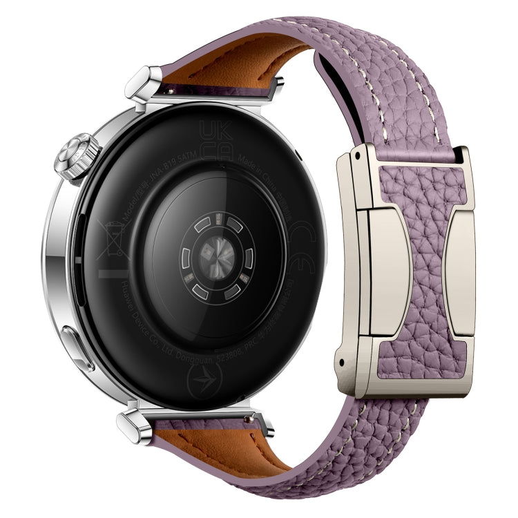 18mm Universal Slim Magnetic Buckle Genuine Leather Watch Band(Purple) - free shipping - PMc TechLife - Order now!