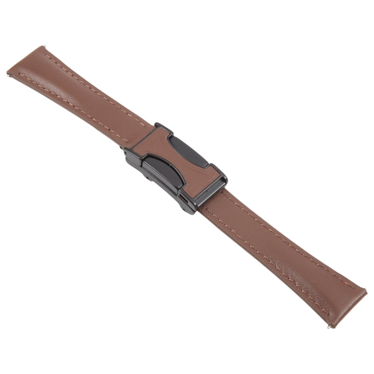 18mm Universal Slim Magnetic Buckle Genuine Leather Watch Band(Plain Weave Dark Coffee) - free shipping - PMc TechLife - Order now!