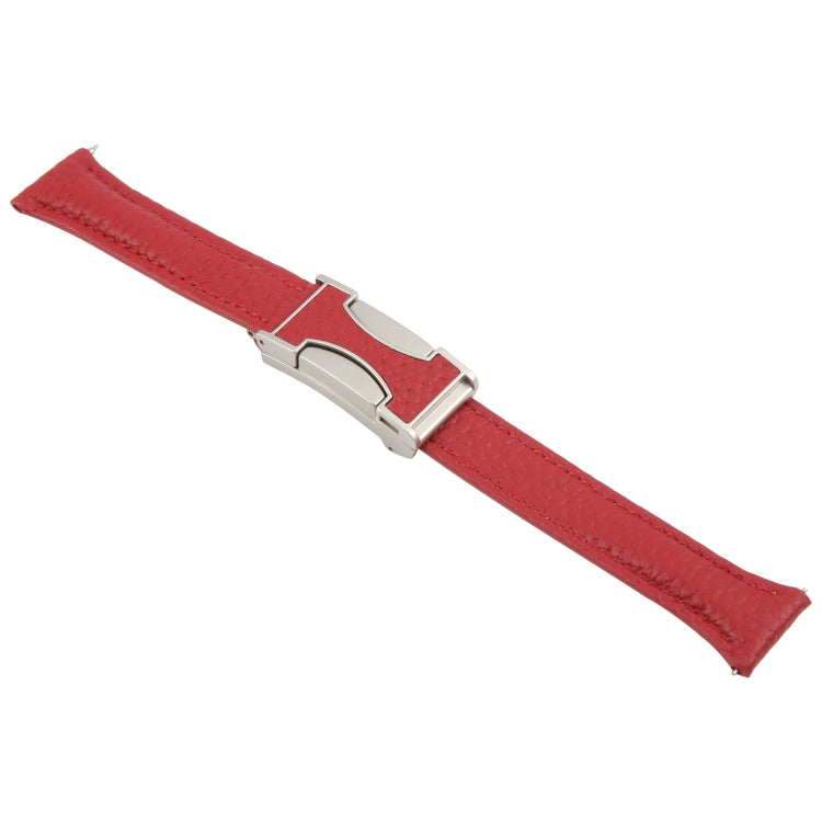 20mm Universal Slim Magnetic Buckle Genuine Leather Watch Band(Red) - free shipping - PMc TechLife - Order now!