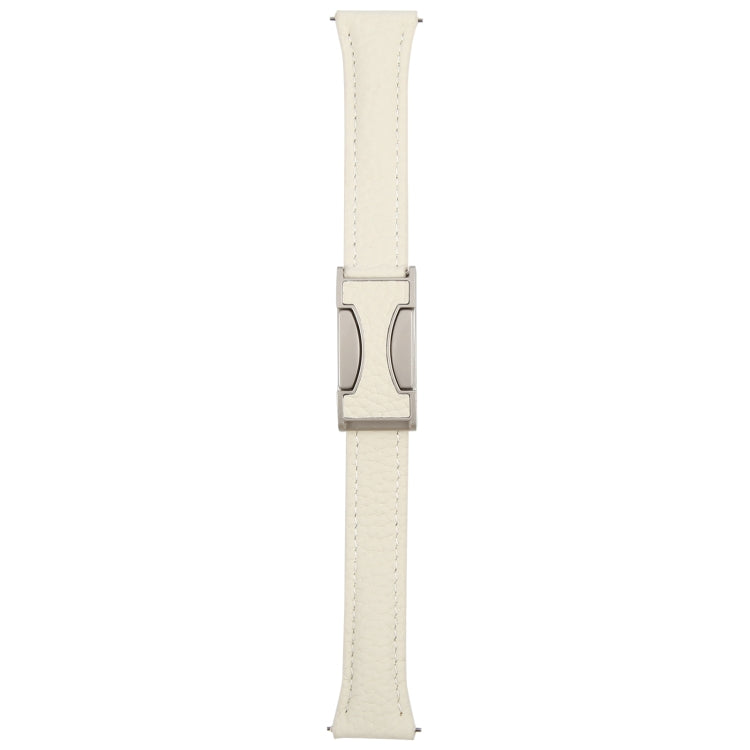 20mm Universal Slim Magnetic Buckle Genuine Leather Watch Band(Beige) - free shipping - PMc TechLife - Order now!