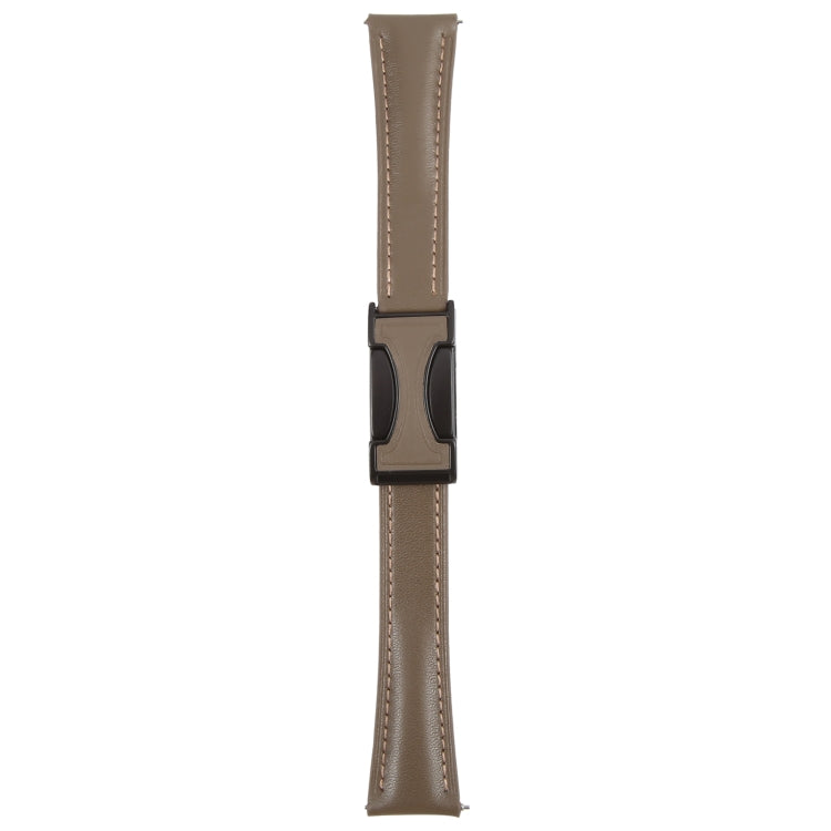 20mm Universal Slim Magnetic Buckle Genuine Leather Watch Band(Plain Weave Dark Grey) - free shipping - PMc TechLife - Order now!