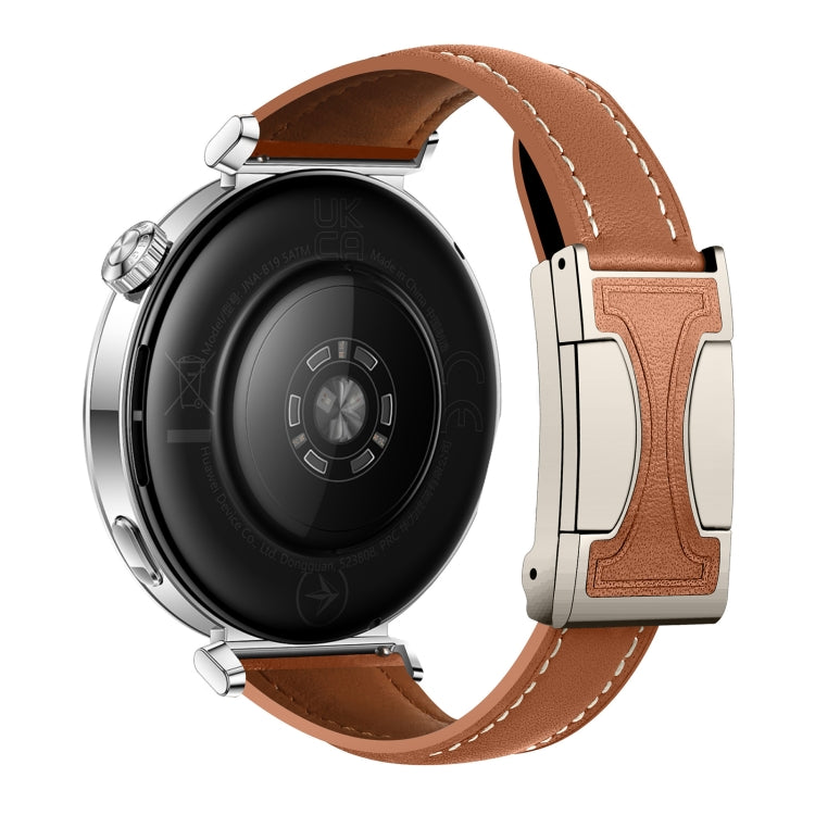 20mm Universal Slim Magnetic Buckle Genuine Leather Watch Band(Plain Weave Brown) - free shipping - PMc TechLife - Order now!