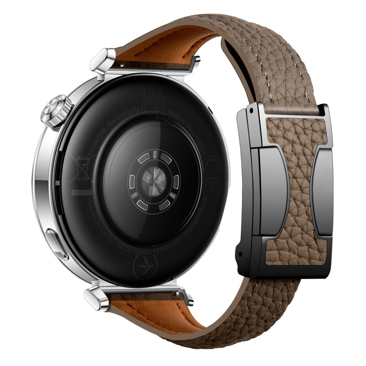 22mm Universal Slim Magnetic Buckle Genuine Leather Watch Band(Dark Brown) - free shipping - PMc TechLife - Order now!
