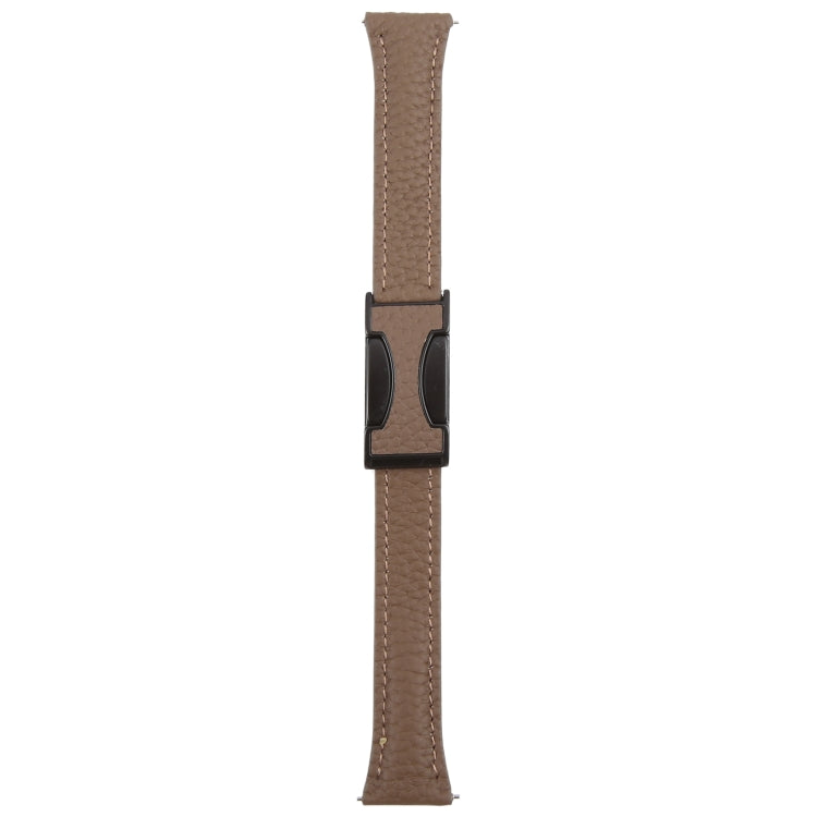 22mm Universal Slim Magnetic Buckle Genuine Leather Watch Band(Dark Brown) - free shipping - PMc TechLife - Order now!