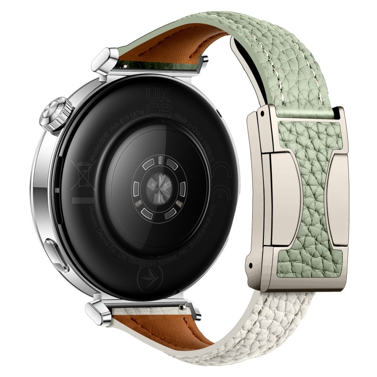 22mm Universal Slim Magnetic Buckle Genuine Leather Watch Band(Green Beige) - free shipping - PMc TechLife - Order now!