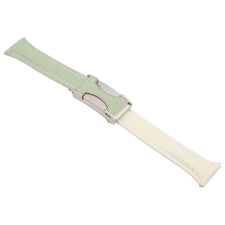 22mm Universal Slim Magnetic Buckle Genuine Leather Watch Band(Green Beige) - free shipping - PMc TechLife - Order now!