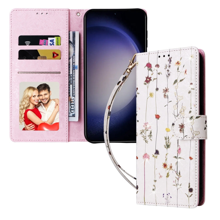 For Samsung Galaxy S25 5G Bronzing Painting RFID Leather Phone Case(Flowers World) - Galaxy S25 5G Cases by PMC Jewellery | Online Shopping South Africa | PMC Jewellery | Buy Now Pay Later Mobicred