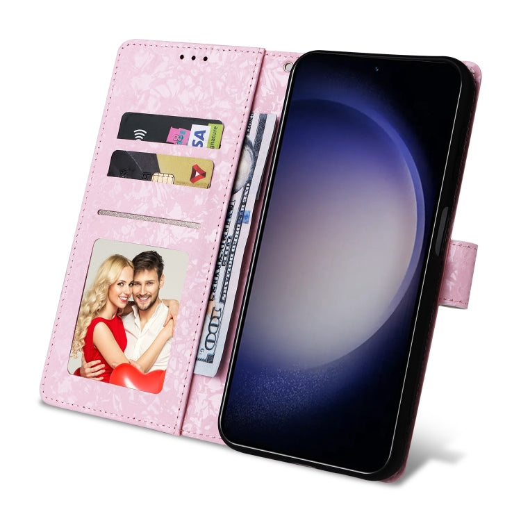 For Samsung Galaxy S25 5G Bronzing Painting RFID Leather Phone Case(Rose Flower) - Galaxy S25 5G Cases by PMC Jewellery | Online Shopping South Africa | PMC Jewellery | Buy Now Pay Later Mobicred