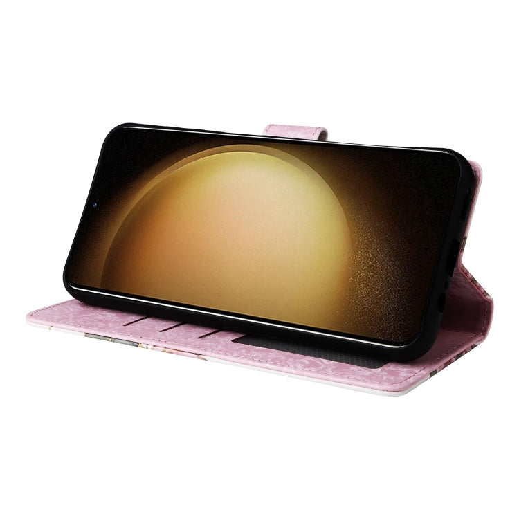 For Samsung Galaxy S25+ 5G Bronzing Painting RFID Leather Phone Case(Rose Flower) - Galaxy S25+ 5G Cases by PMC Jewellery | Online Shopping South Africa | PMC Jewellery | Buy Now Pay Later Mobicred