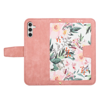 For Samsung Galaxy S25+ 5G Floral Pattern Leather Phone Case with Lanyard(Pink) - Galaxy S25+ 5G Cases by PMC Jewellery | Online Shopping South Africa | PMC Jewellery | Buy Now Pay Later Mobicred