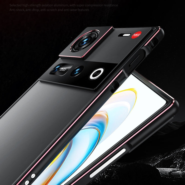 For ZTE nubia Z70 Ultra Aurora Series Lens Protector + Metal Frame Phone Case(Blue Silver) - ZTE Cases by PMC TechLife | Online Shopping South Africa | PMC TechLife | Buy Now Pay Later Mobicred