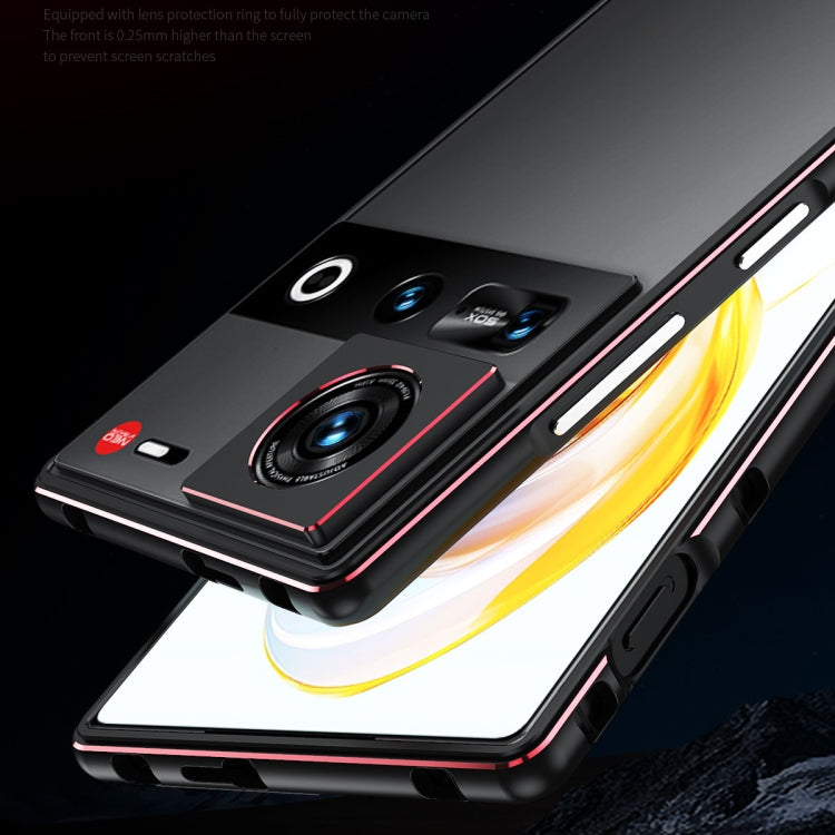 For ZTE nubia Z70 Ultra Aurora Series Lens Protector + Metal Frame Phone Case(Black Silver) - free shipping - PMC TechLife - Order now!