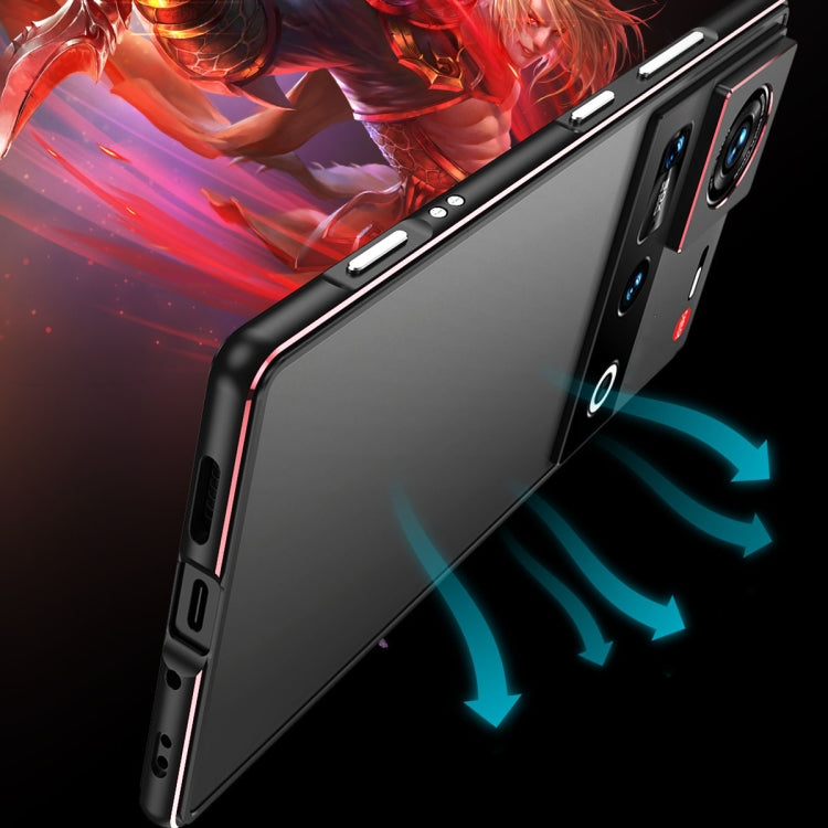 For ZTE nubia Z70 Ultra Aurora Series Lens Protector + Metal Frame Phone Case(Black Silver) - free shipping - PMC TechLife - Order now!