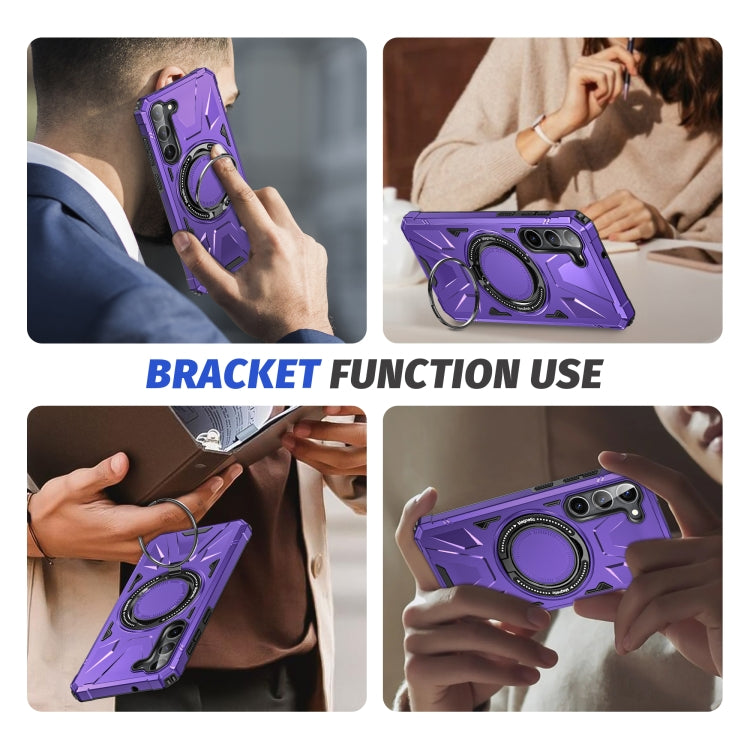 For Samsung Galaxy S25+ 5G MagSafe Magnetic Shockproof Phone Case with Ring Holder(Purple) - free shipping - PMC Jewellery - Order now!