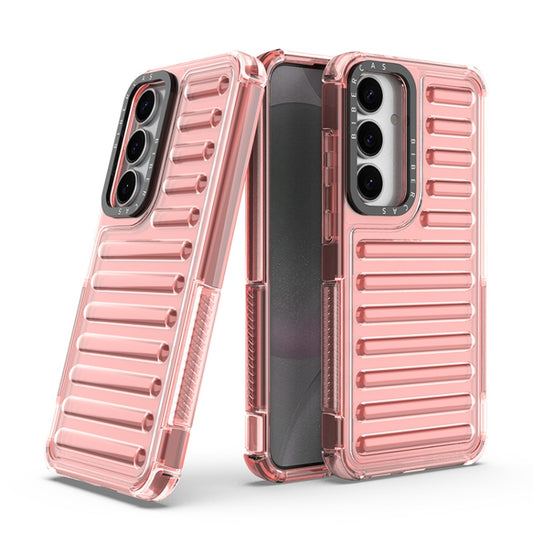 For Samsung Galaxy S25+ 5G High Transparency TPU Hybrid PC Airbag Phone Case(Peach Red) - Galaxy S25+ 5G Cases by PMC Jewellery | Online Shopping South Africa | PMC Jewellery | Buy Now Pay Later Mobicred