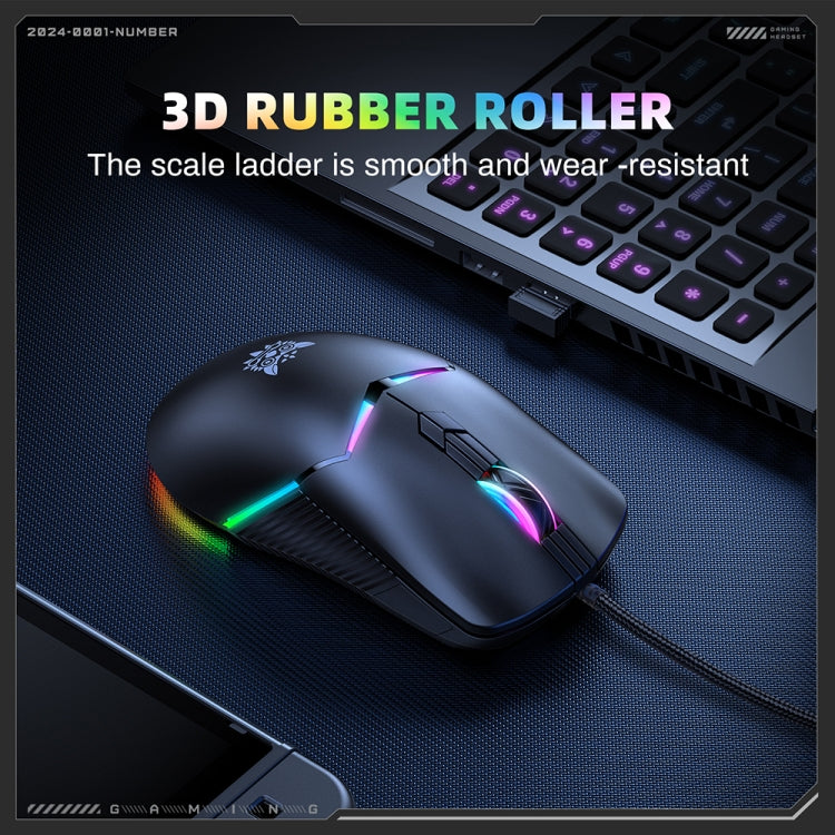 ONIKUMA CW929 RGB 6400DPI Wired Mouse(Black) - Wired Mice by ONIKUMA | Online Shopping South Africa | PMC TechLife | Buy Now Pay Later Mobicred