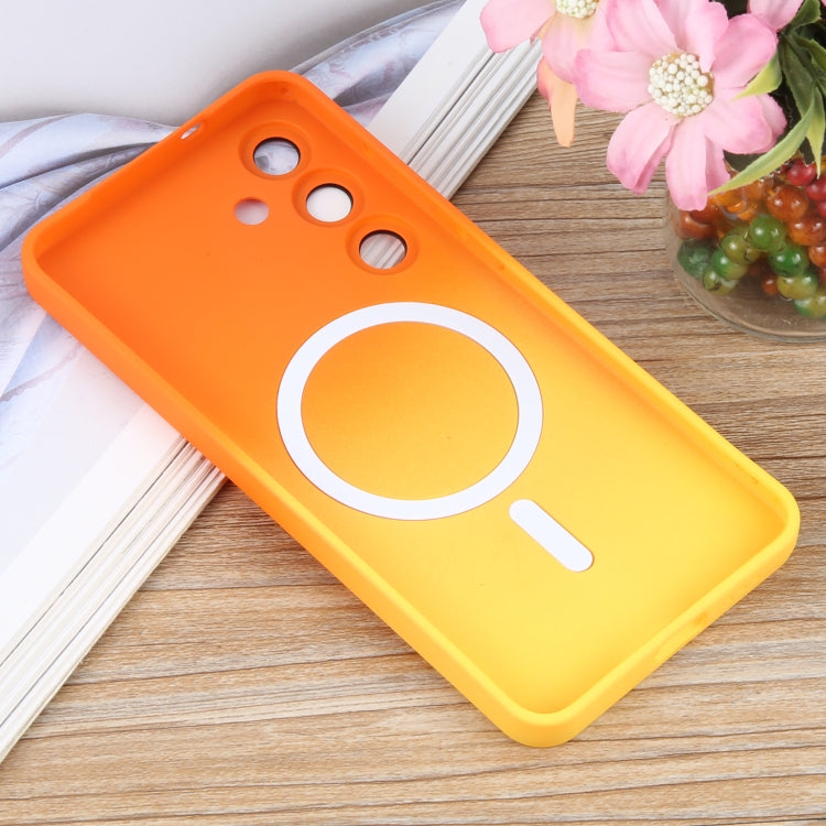 For Samsung Galaxy S25+ 5G Liquid TPU Silicone Gradient MagSafe Phone Case(Orange Yellow) - Galaxy S25+ 5G Cases by PMC TechLife | Online Shopping South Africa | PMC TechLife | Buy Now Pay Later Mobicred