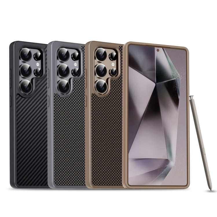 For Samsung Galaxy S25 Ultra 5G Pita Series TPU + PC Texture Phone Case(Gold) - Galaxy S25 Ultra 5G Cases by PMC TechLife | Online Shopping South Africa | PMC TechLife | Buy Now Pay Later Mobicred