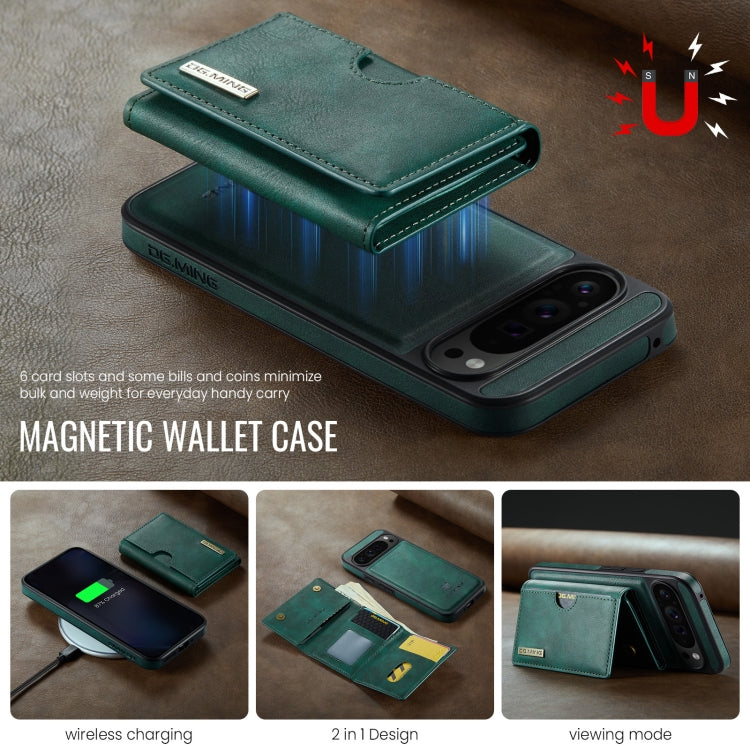 For Google Pixel 9 Pro XL DG.MING M6 Series RFID Tri-fold Card Bag Removable Leather Phone Case(Green) - Google Cases by DG.MING | Online Shopping South Africa | PMC TechLife | Buy Now Pay Later Mobicred