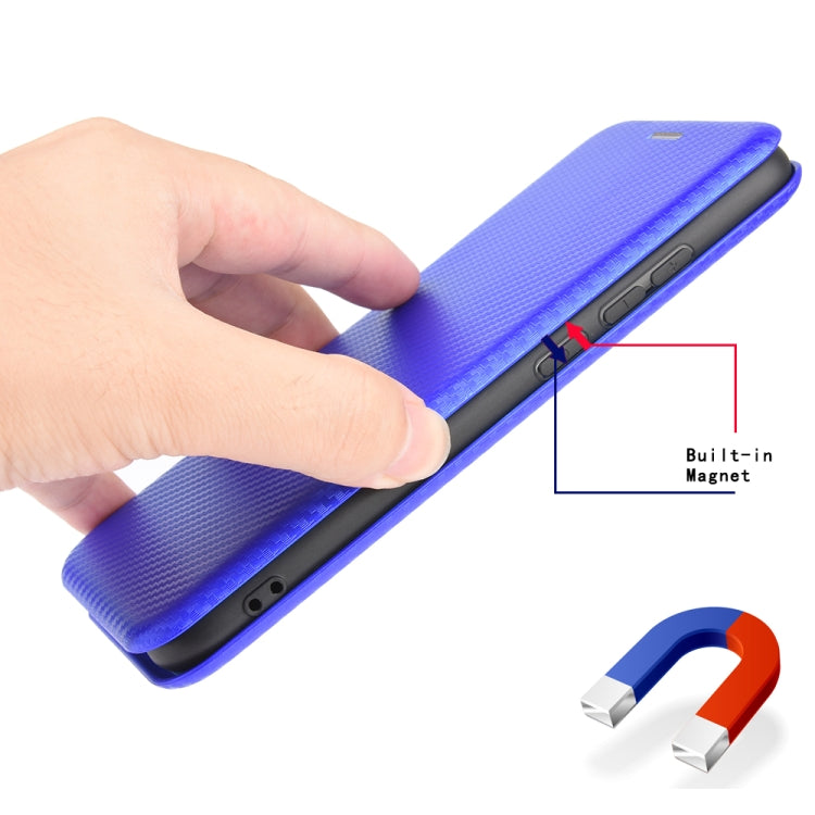 For Blackview A80 Carbon Fiber Texture Horizontal Flip TPU + PC + PU Leather Case with Card Slot(Blue) - More Brand by PMC TechLife | Online Shopping South Africa | PMC TechLife | Buy Now Pay Later Mobicred