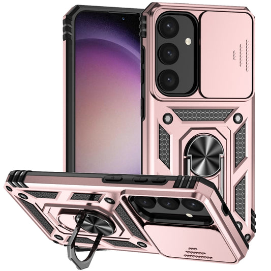 For Samsung Galaxy S25+ 5G Sliding Camshield Holder Phone Case(Rose Gold) - Galaxy S25+ 5G Cases by PMC Jewellery | Online Shopping South Africa | PMC Jewellery | Buy Now Pay Later Mobicred