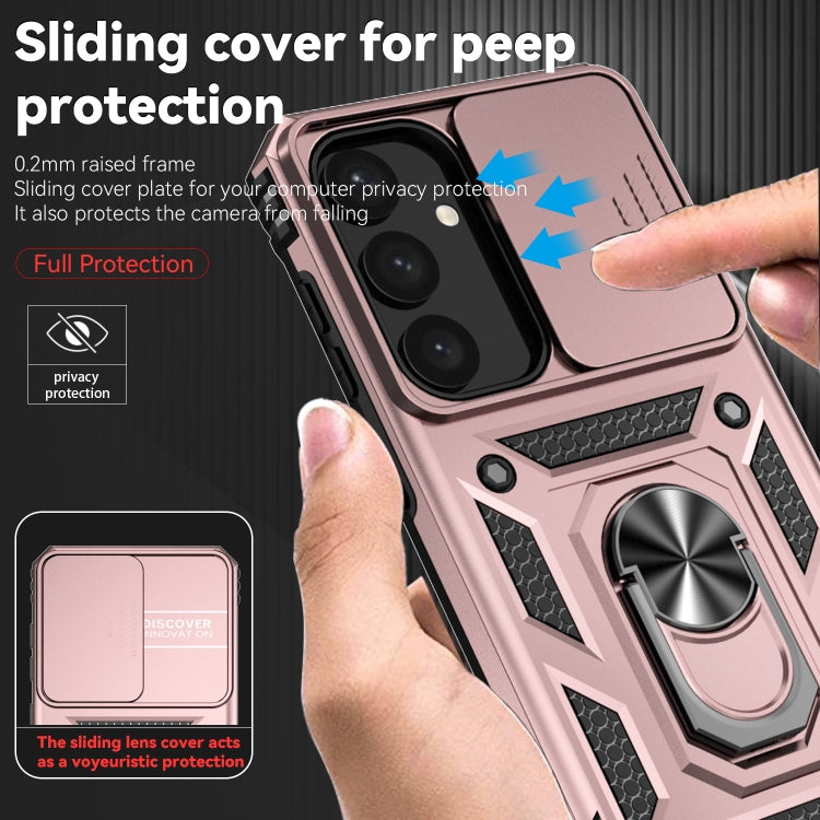 For Samsung Galaxy S25+ 5G Sliding Camshield Holder Phone Case(Rose Gold) - Galaxy S25+ 5G Cases by PMC Jewellery | Online Shopping South Africa | PMC Jewellery | Buy Now Pay Later Mobicred