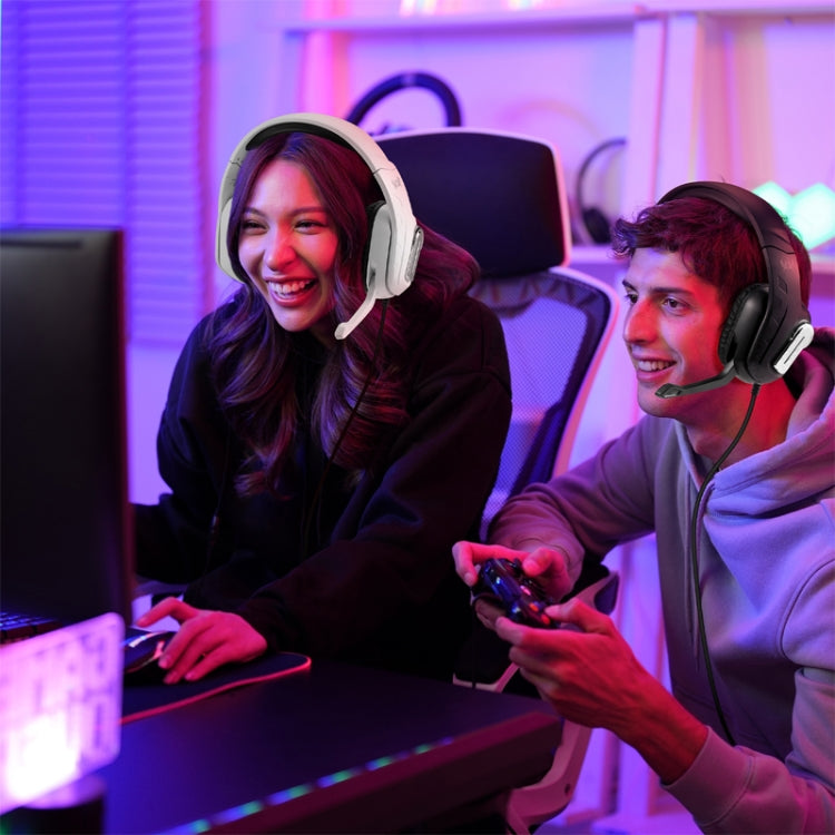 KOTION EACH G4100 Head-mounted Stereo Gaming Earphone with Mic, Black White, Length: About 2.1m - Multimedia Headset by KOTION EACH | Online Shopping South Africa | PMC TechLife | Buy Now Pay Later Mobicred