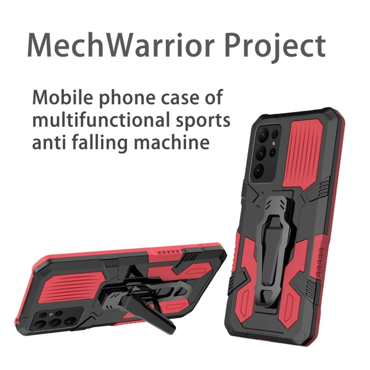 For Samsung Galaxy S25 Ultra 5G Armor Warrior Shockproof PC + TPU Phone Case(Red) - Galaxy S25 Ultra 5G Cases by PMC Jewellery | Online Shopping South Africa | PMC Jewellery | Buy Now Pay Later Mobicred