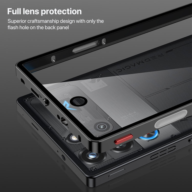 For ZTE nubia Red Magic 10 Pro / 10 Pro+ Snap Buckle Metal Frame Glass Back Panel Phone Case(Gold) - free shipping - PMC TechLife - Order now!