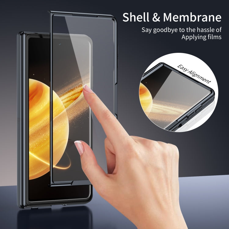 For Honor Magic V3 Integrated AG Frosted Vacuum Plating Phone Case(Black) - Honor Cases by PMC TechLife | Online Shopping South Africa | PMC TechLife | Buy Now Pay Later Mobicred