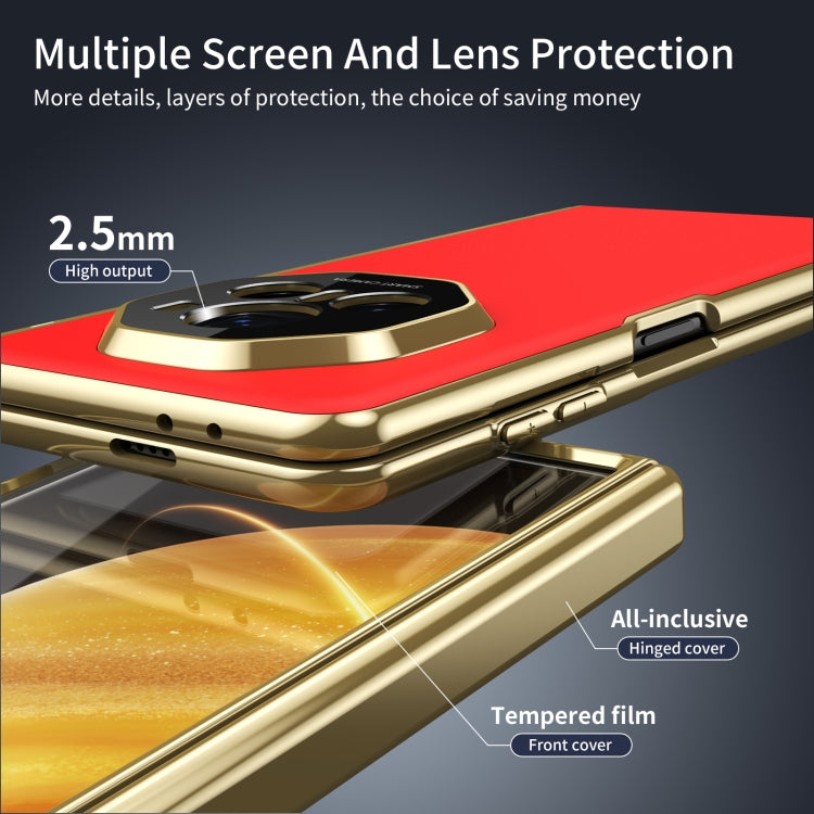 For Honor Magic V3 Integrated AG Frosted Vacuum Plating Phone Case(Red) - Honor Cases by PMC TechLife | Online Shopping South Africa | PMC TechLife | Buy Now Pay Later Mobicred