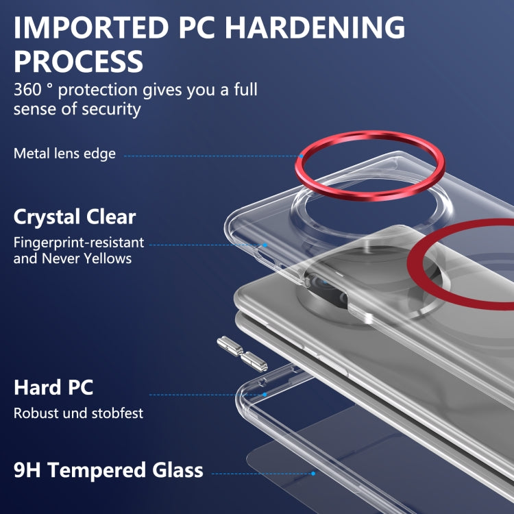 For Huawei Mate X3 lce Folding Series MagSafe Integrated Clear PC Phone Case(Red) - Huawei Cases by PMC TechLife | Online Shopping South Africa | PMC TechLife | Buy Now Pay Later Mobicred