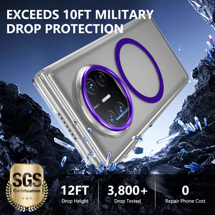 For Huawei Mate X3 lce Folding Series MagSafe Integrated Clear PC Phone Case(Purple) - Huawei Cases by PMC TechLife | Online Shopping South Africa | PMC TechLife | Buy Now Pay Later Mobicred
