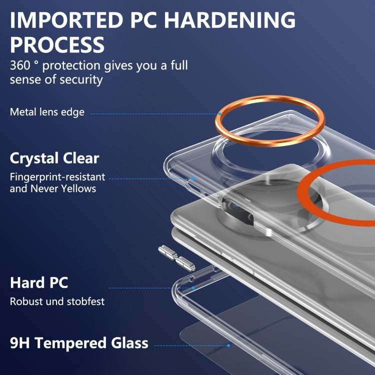 For Huawei Mate X5 lce Folding Series MagSafe Integrated Clear PC Phone Case(Orange) - Huawei Cases by PMC TechLife | Online Shopping South Africa | PMC TechLife | Buy Now Pay Later Mobicred