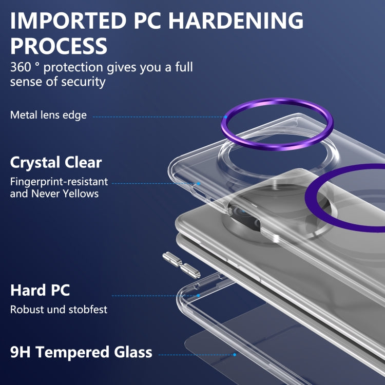 For Huawei Mate X5 lce Folding Series MagSafe Integrated Clear PC Phone Case(Purple) - Huawei Cases by PMC TechLife | Online Shopping South Africa | PMC TechLife | Buy Now Pay Later Mobicred