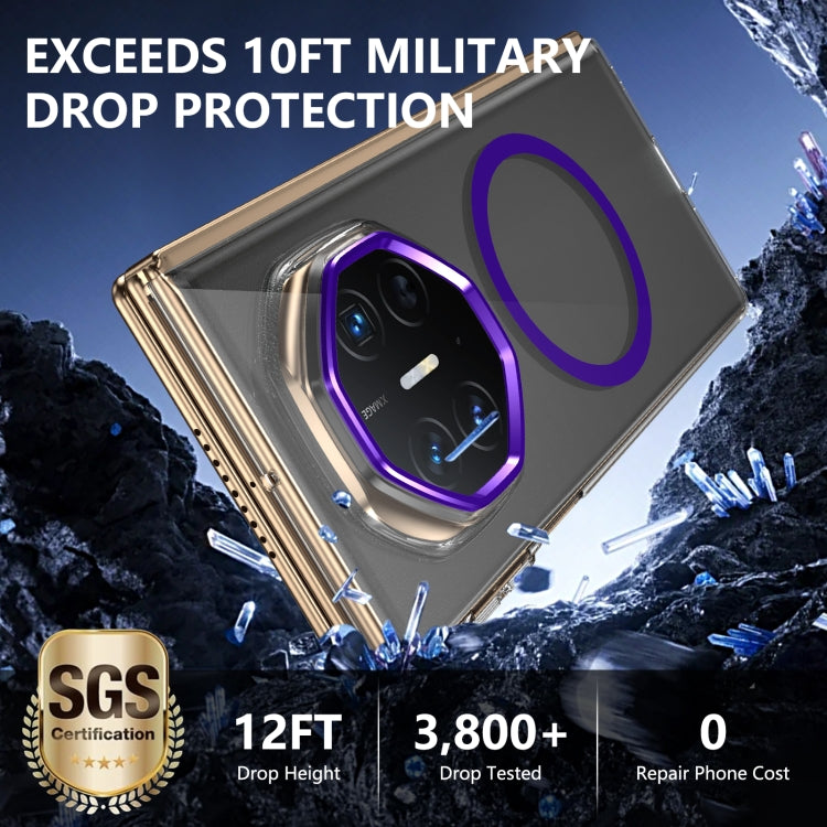 For Huawei Mate XT Ultimate Design lce Folding Series MagSafe Integrated Clear PC Phone Case(Purple) - Huawei Cases by PMC TechLife | Online Shopping South Africa | PMC TechLife | Buy Now Pay Later Mobicred