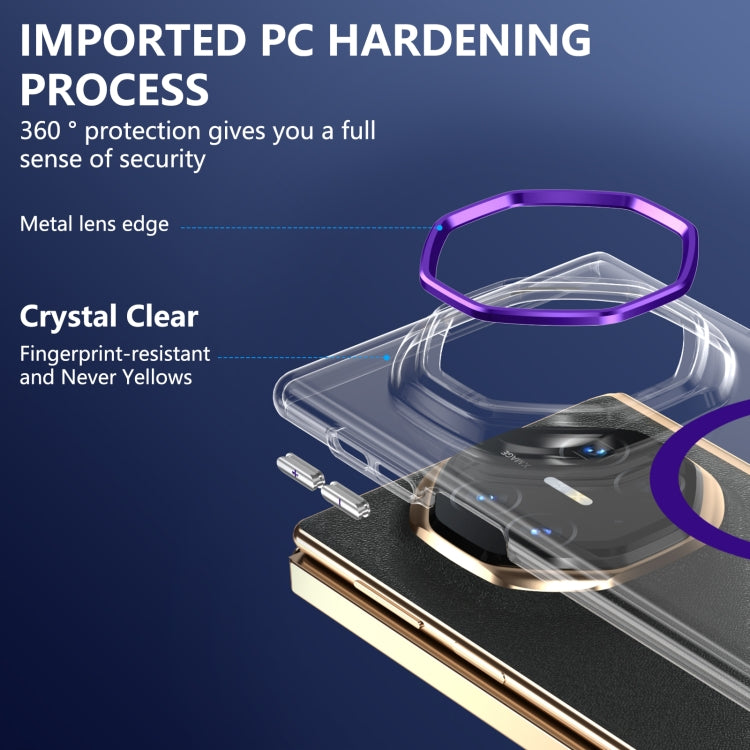For Huawei Mate XT Ultimate Design lce Folding Series MagSafe Integrated Clear PC Phone Case(Purple) - Huawei Cases by PMC TechLife | Online Shopping South Africa | PMC TechLife | Buy Now Pay Later Mobicred
