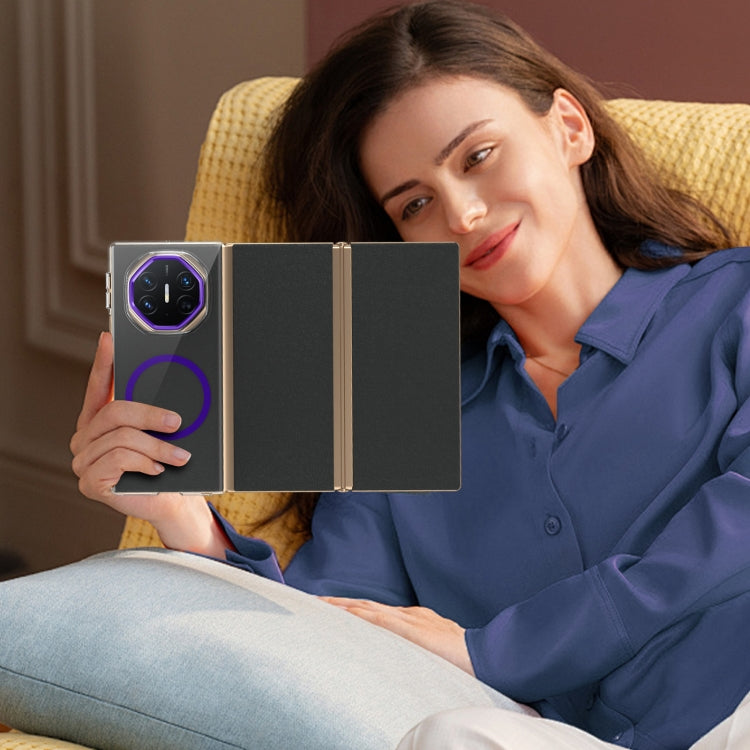 For Huawei Mate XT Ultimate Design lce Folding Series MagSafe Integrated Clear PC Phone Case(Purple) - Huawei Cases by PMC TechLife | Online Shopping South Africa | PMC TechLife | Buy Now Pay Later Mobicred