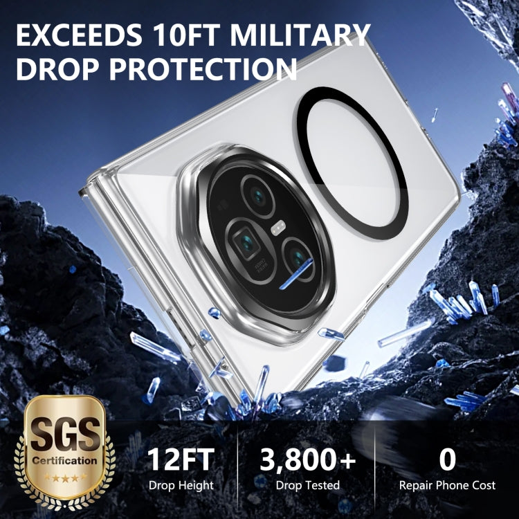 For Honor Magic V3 lce Folding Series MagSafe Integrated Clear PC Phone Case(Black) - Honor Cases by PMC TechLife | Online Shopping South Africa | PMC TechLife | Buy Now Pay Later Mobicred