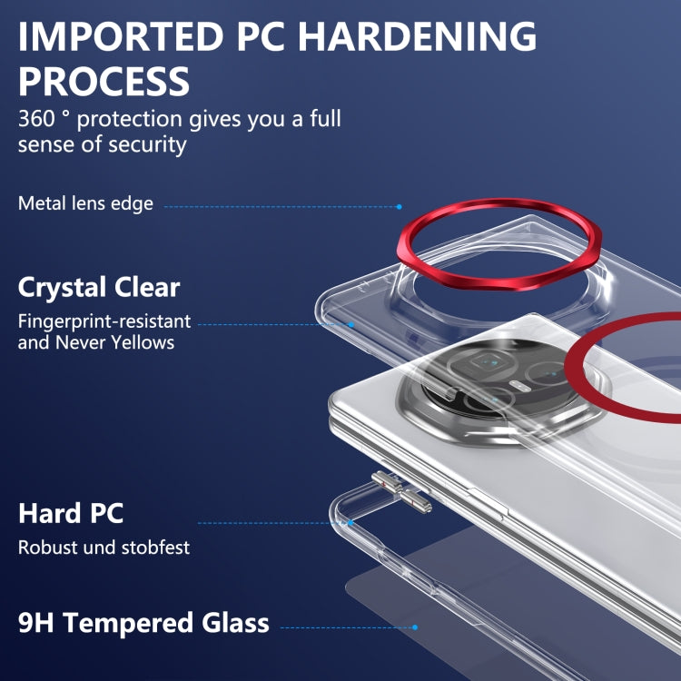 For Honor Magic V3 lce Folding Series MagSafe Integrated Clear PC Phone Case(Red) - free shipping - PMC TechLife - Order now!