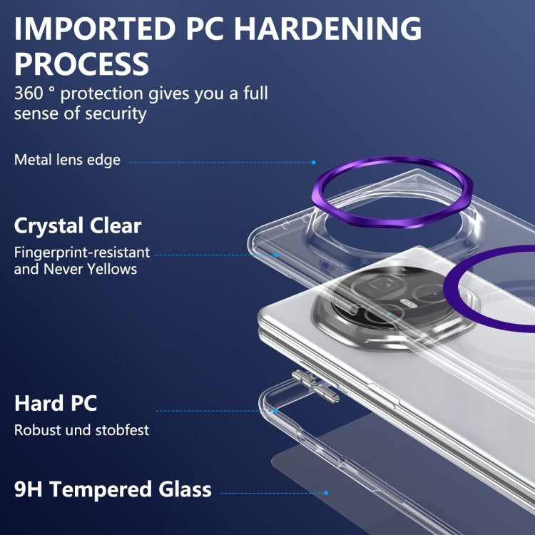 For Honor Magic V3 lce Folding Series MagSafe Integrated Clear PC Phone Case(Purple) - Honor Cases by PMC TechLife | Online Shopping South Africa | PMC TechLife | Buy Now Pay Later Mobicred