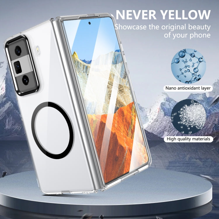 For Honor Magic Vs3 lce Folding Series MagSafe Integrated Clear PC Phone Case(Black) - Honor Cases by PMC TechLife | Online Shopping South Africa | PMC TechLife | Buy Now Pay Later Mobicred