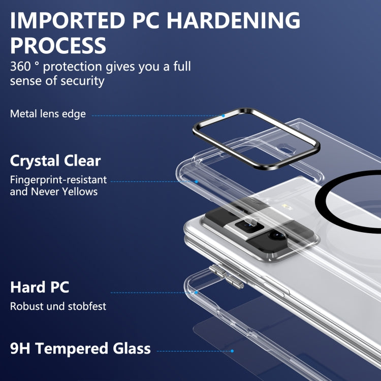 For Honor Magic Vs3 lce Folding Series MagSafe Integrated Clear PC Phone Case(Black) - Honor Cases by PMC TechLife | Online Shopping South Africa | PMC TechLife | Buy Now Pay Later Mobicred