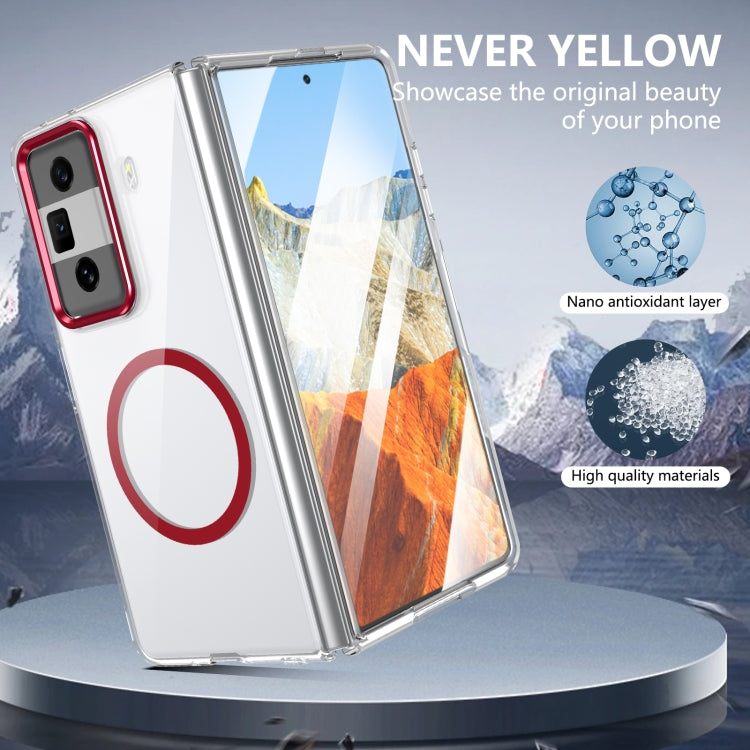 For Honor Magic Vs3 lce Folding Series MagSafe Integrated Clear PC Phone Case(Red) - Honor Cases by PMC TechLife | Online Shopping South Africa | PMC TechLife | Buy Now Pay Later Mobicred