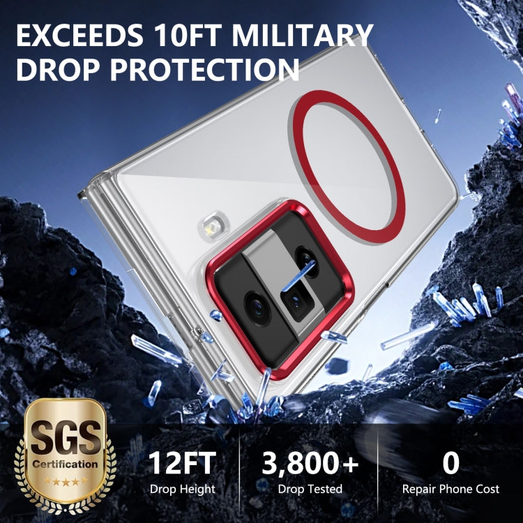 For Honor Magic Vs3 lce Folding Series MagSafe Integrated Clear PC Phone Case(Red) - Honor Cases by PMC TechLife | Online Shopping South Africa | PMC TechLife | Buy Now Pay Later Mobicred