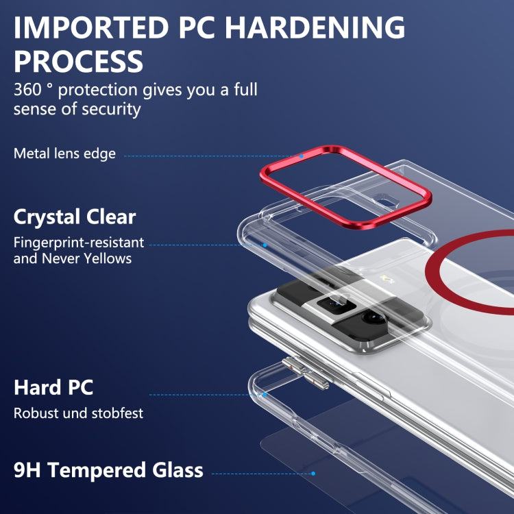 For Honor Magic Vs3 lce Folding Series MagSafe Integrated Clear PC Phone Case(Red) - Honor Cases by PMC TechLife | Online Shopping South Africa | PMC TechLife | Buy Now Pay Later Mobicred