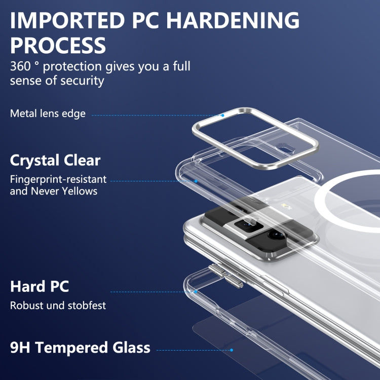 For Honor Magic Vs3 lce Folding Series MagSafe Integrated Clear PC Phone Case(Silver) - Honor Cases by PMC TechLife | Online Shopping South Africa | PMC TechLife | Buy Now Pay Later Mobicred